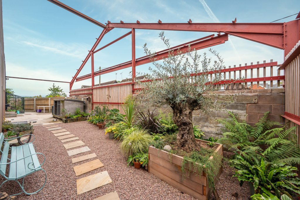 Walled garden at The Grain Barn, Tibberton, Gloucestershire